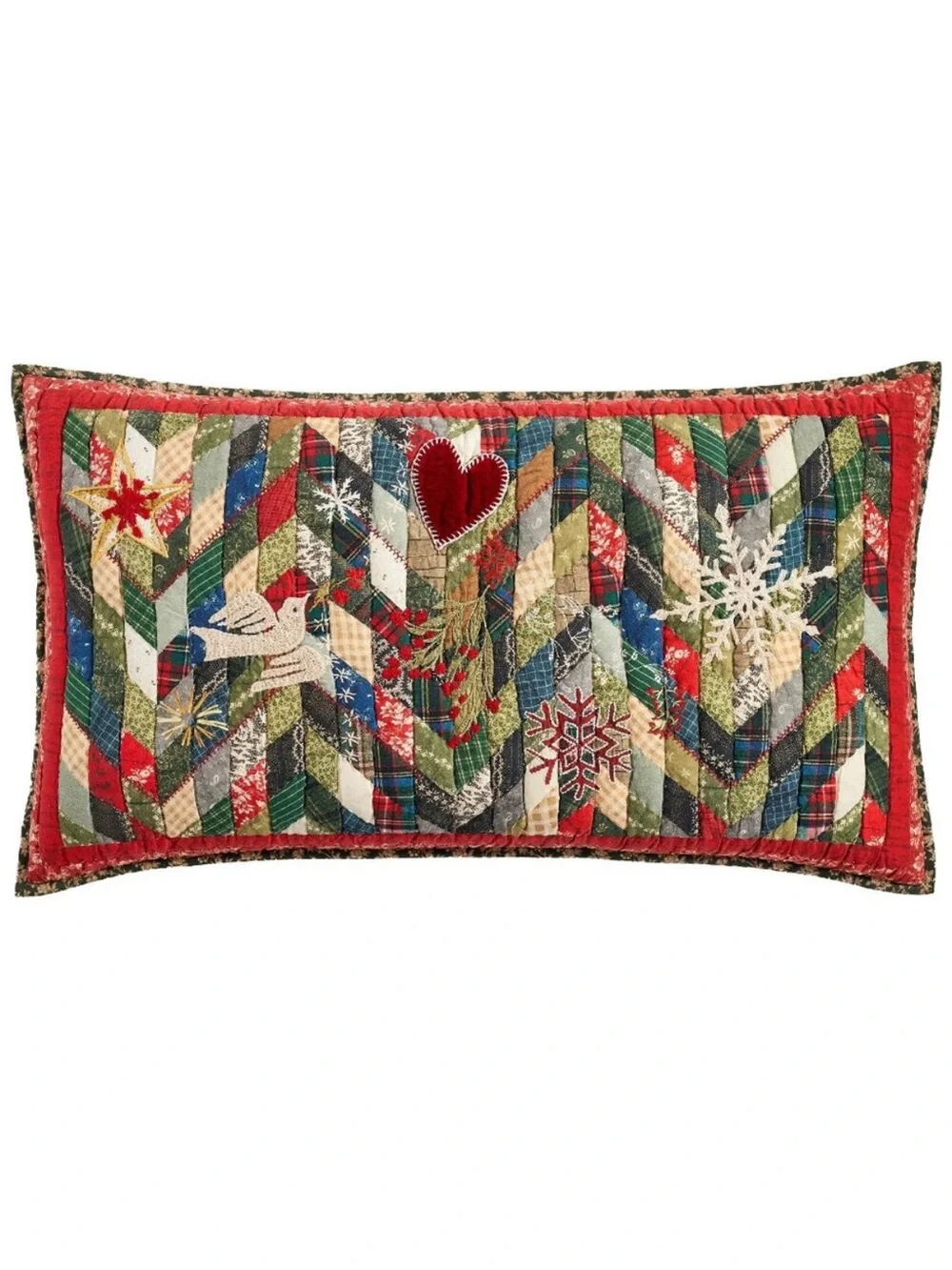 Pottery Barn Winter Wreath Quilted Pillow Sham Cover Velvet King Size NWT NEW
